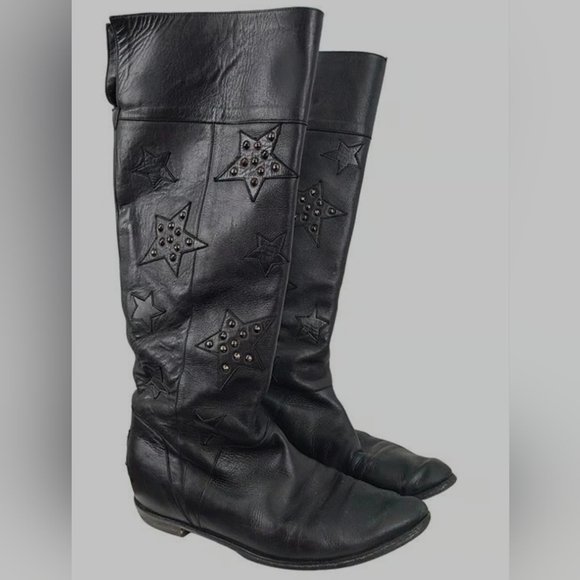 Aperlai Lanvin Star Studs Tall Boots Like New SZ 37 Unique Fun Designer Boots - Picture 1 of 8